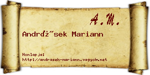 Andrásek Mariann névjegykártya